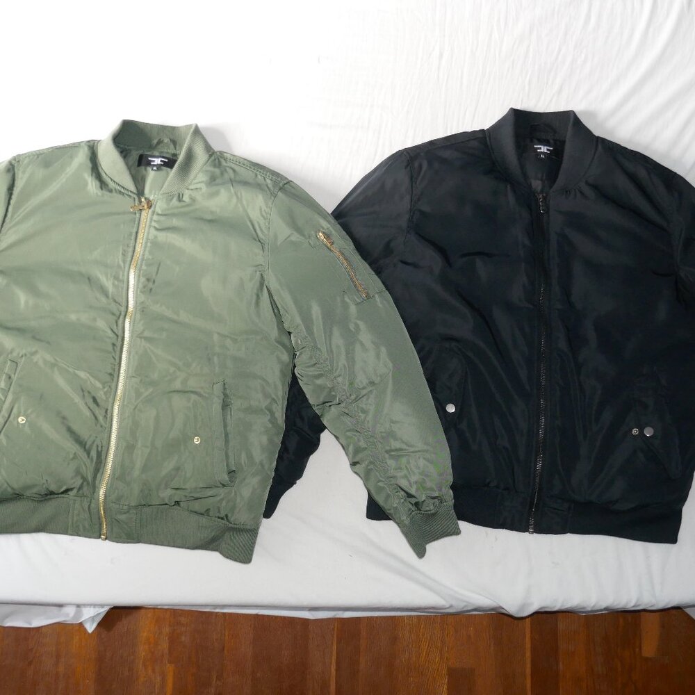 2 MENS SIZE XL JORDAN CRAIG SAGE ARMY GREEN Black BOMBER JACKETS COATS